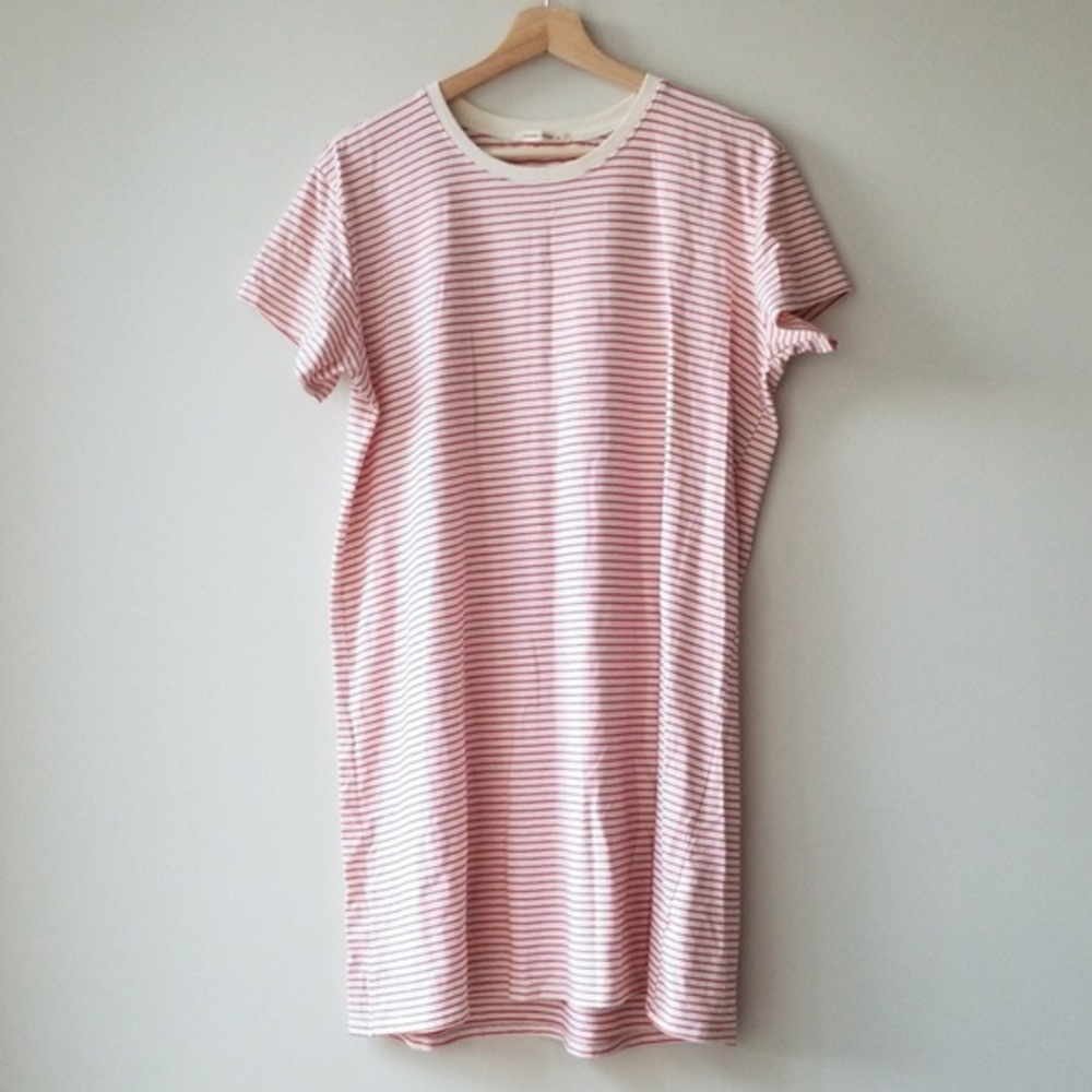 Marine Layer red and white striped t-shirt dress